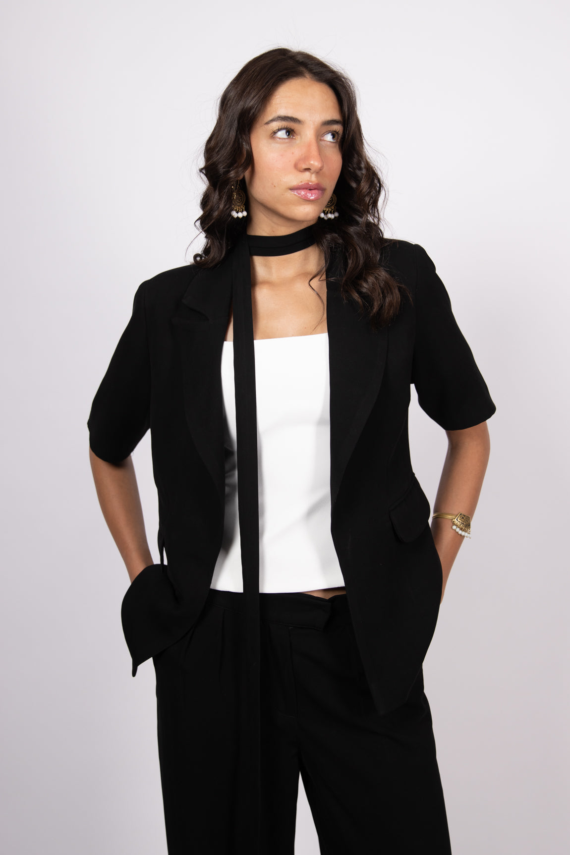 Short Sleeve Black Blazer