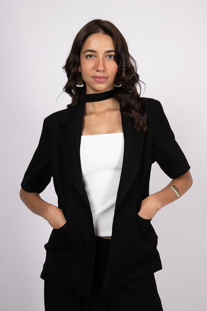 Short Sleeve Black Blazer