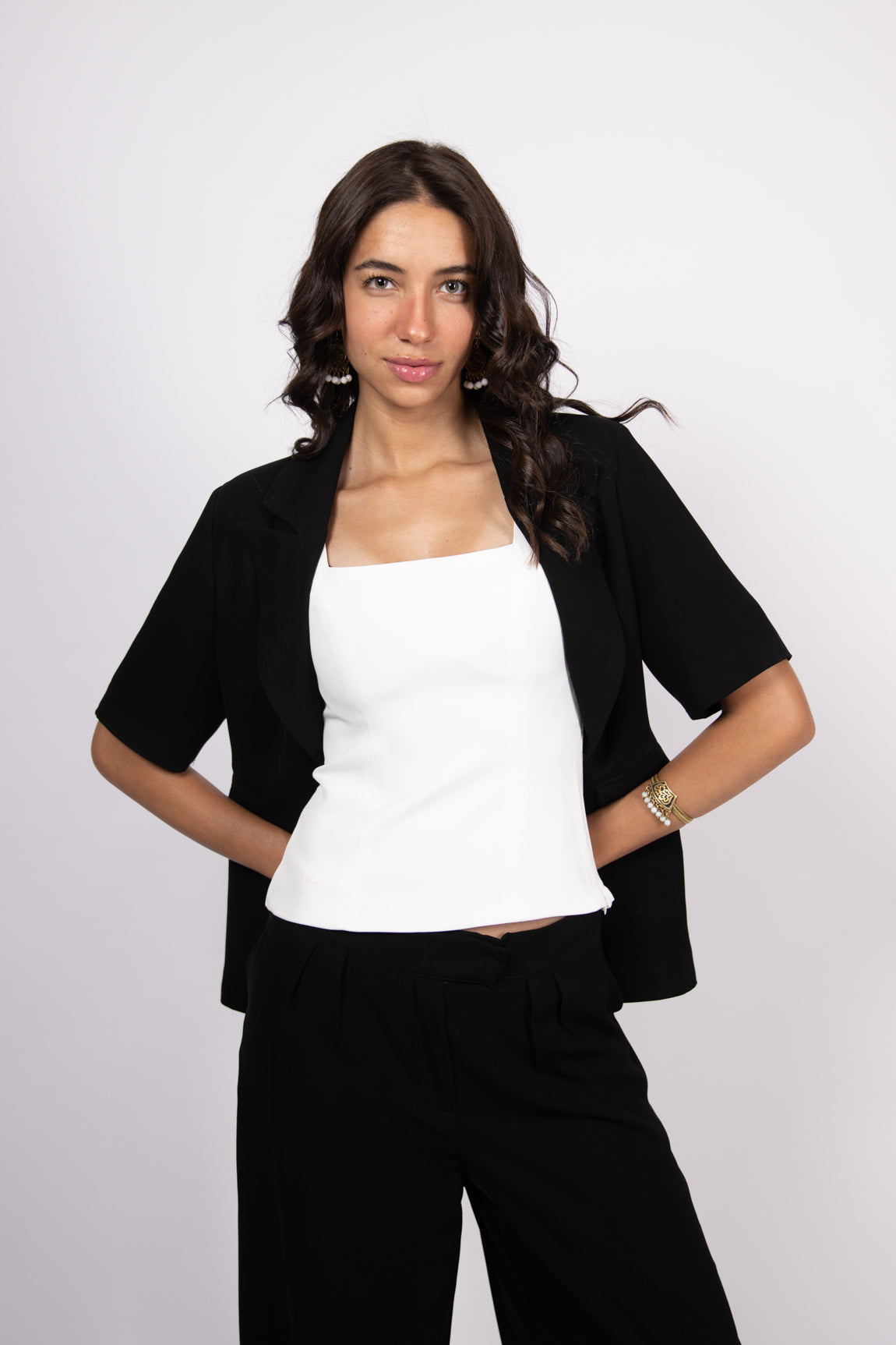 Short Sleeve Black Blazer