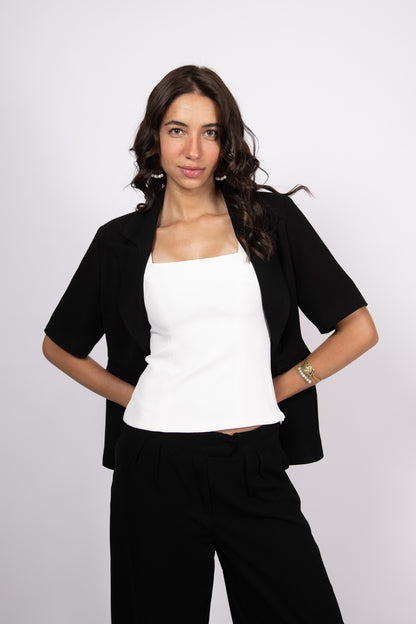 Short Sleeve Black Blazer