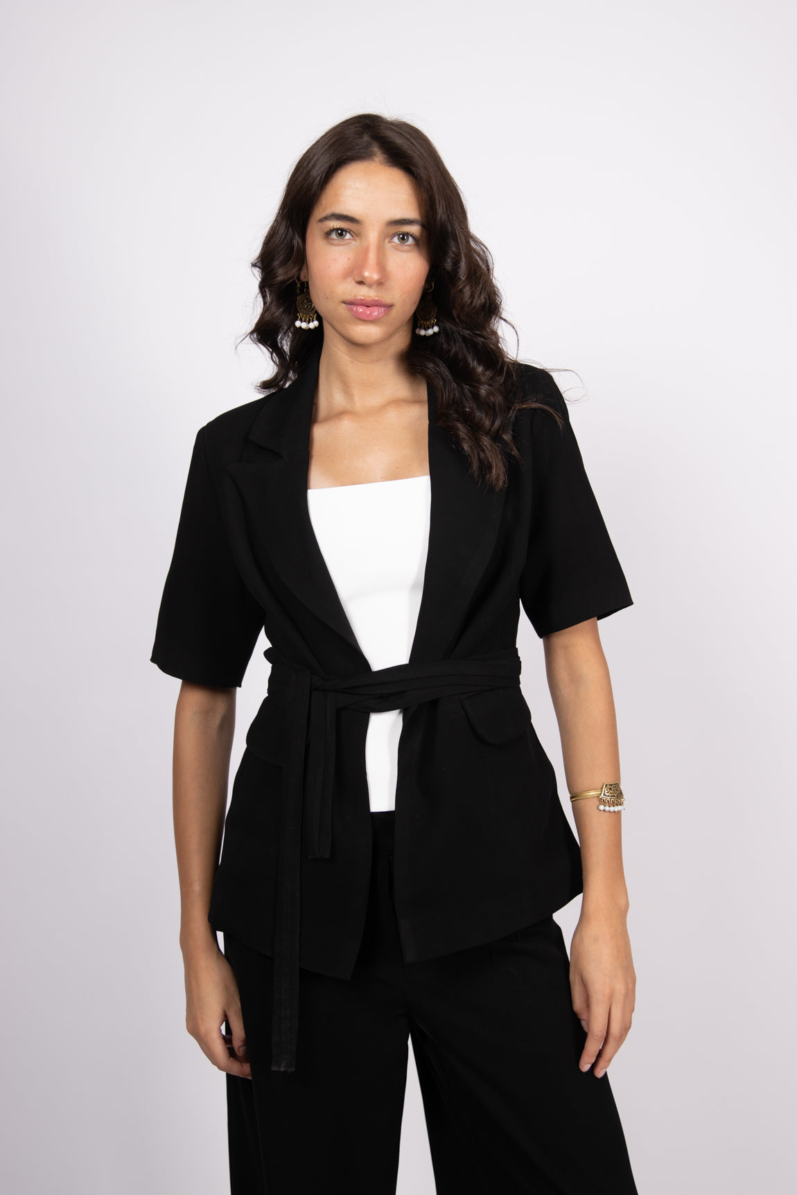 Short Sleeve Black Blazer