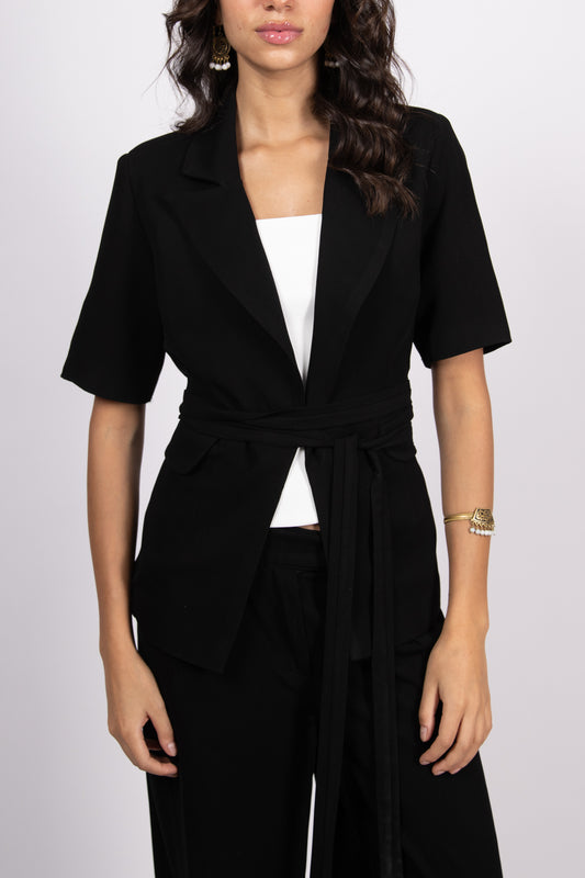 Short Sleeve Black Blazer