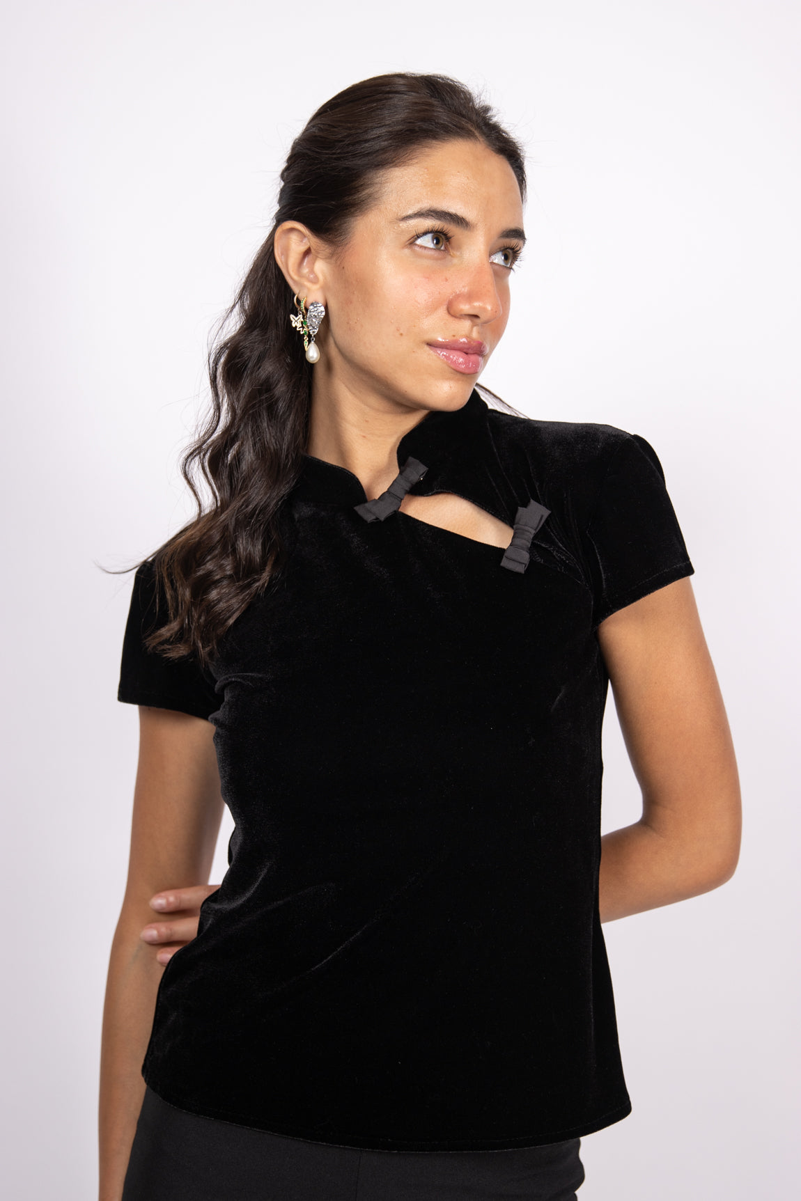 Mandarin Top with Bow