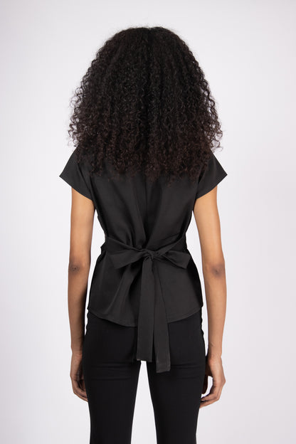 Draped Black Top