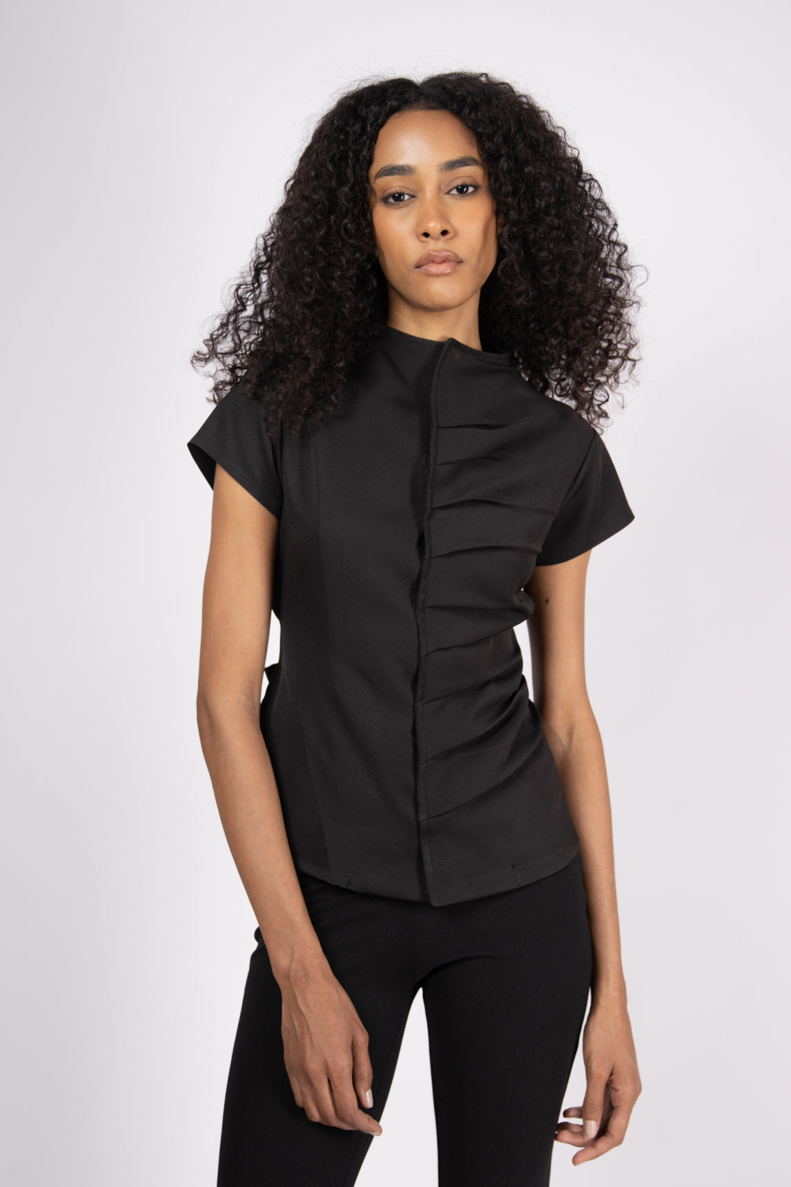 Draped Black Top