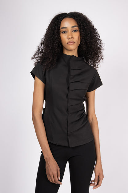 Draped Black Top