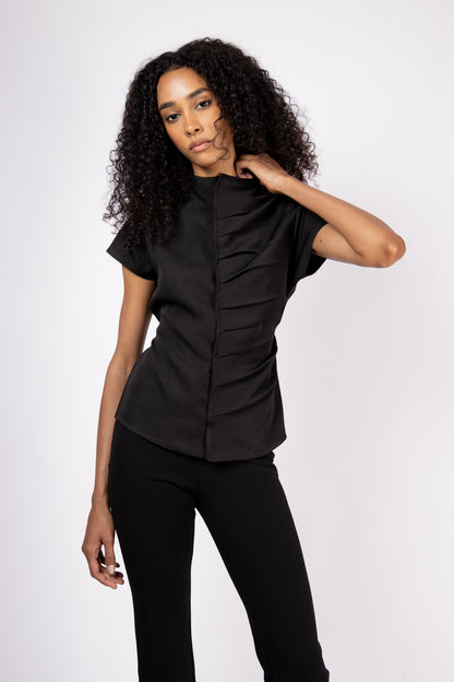 Draped Black Top