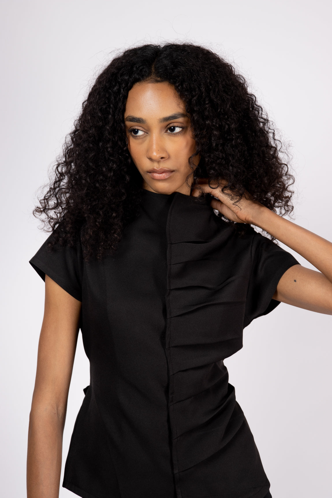 Draped Black Top