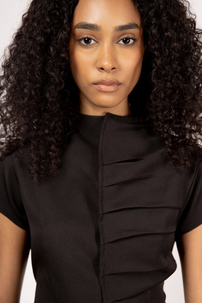 Draped Black Top