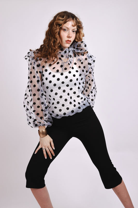 Dramatic Polka Dots Blouse
