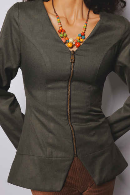 Tailored Zip-Front Jacket