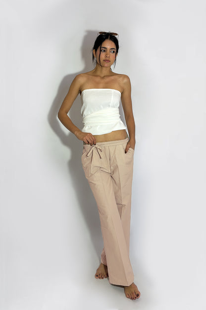 Gabardine Low Rise Trouser Beige
