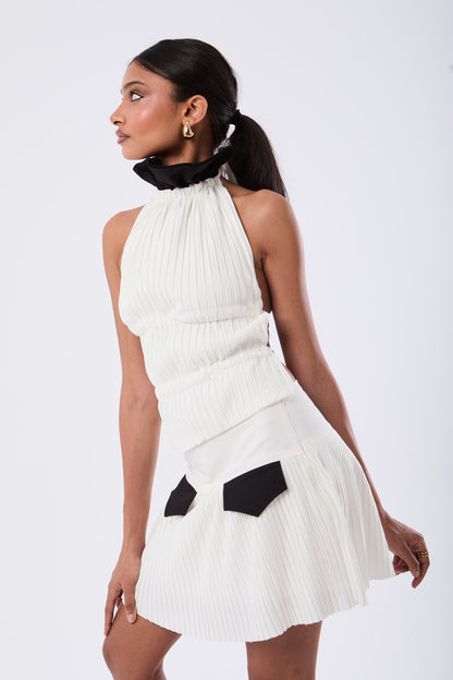 Pleated Collared Top