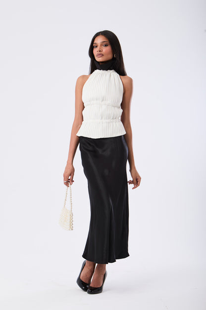 Pleated Collared Top